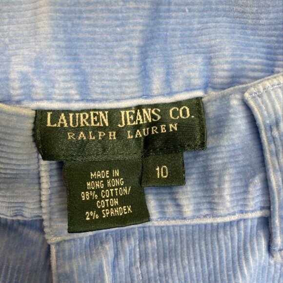 VINTAGE RALPH LAUREN -- Corduroy Jeans, Lt Blue, Classic Straight Leg, Pockets - Picture 9 of 9